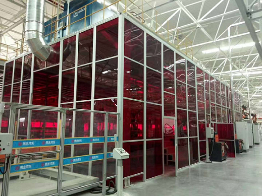 Schutzschirm zum Schweißen von Aluminiumprofilen