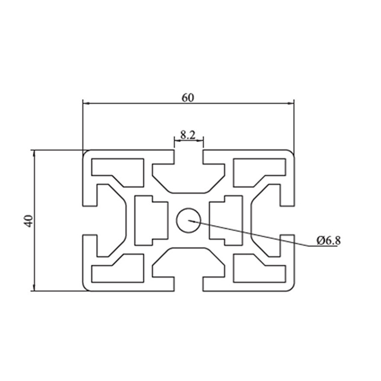 4060 eloxiertes T-Nut-Strangpressaluminiumprofil 