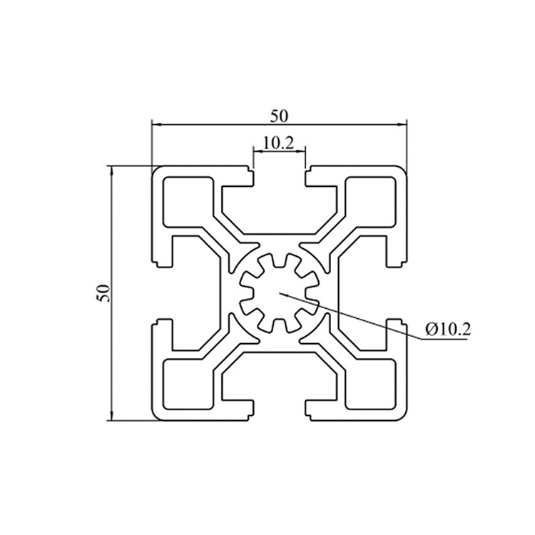 5050 10 mm T-Nut-eloxierte Aluminiumprofile