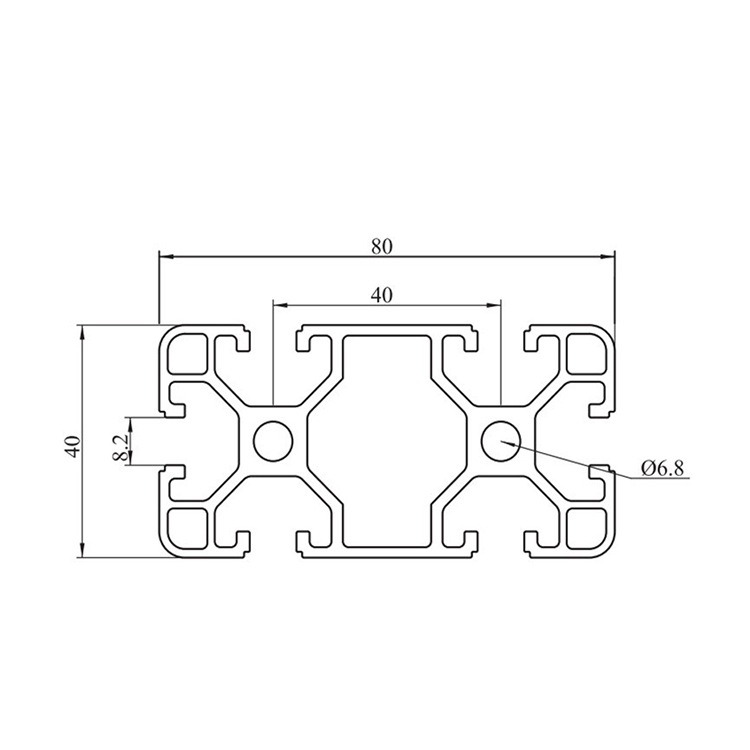 4080-Rahmen T-geschlitztes 4080-Aluminium-Strangpressprofil