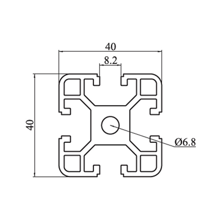 4040B T-Nut-eloxiertes extrudiertes Aluminiumprofil 