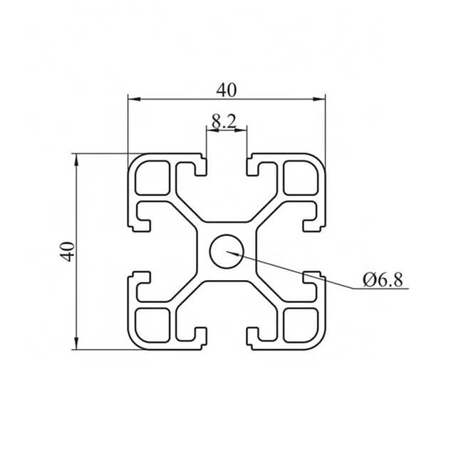 4040C T-Nut-Profil aus industriellem Aluminium 