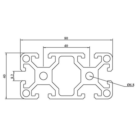 4080D eloxiertes T-Schlitz-Strangpressaluminiumprofil