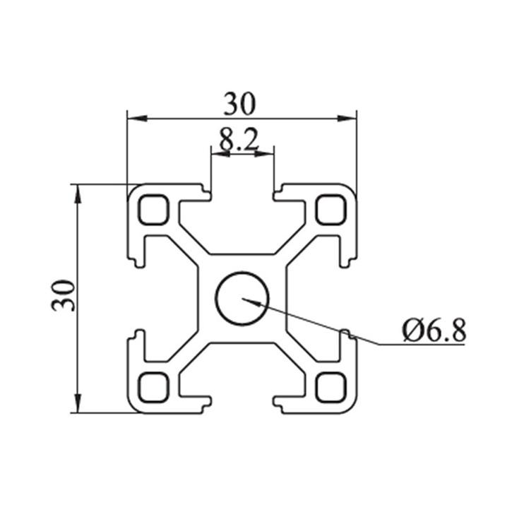 3030 T-Nut-Splitter-Aluminium-Extrusionsprofil