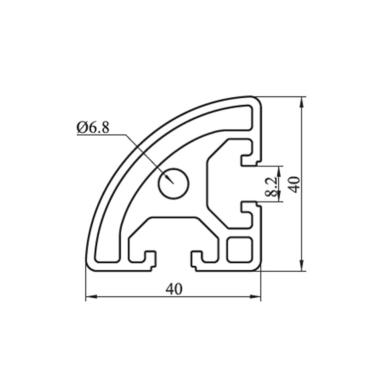 4040R T-Nut-Bogen-Aluminium-Extrusionsprofil