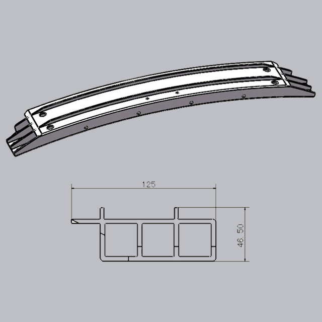 Seitliches Eindringbalken-Aluminiumprofil aus extrudiertem Aluminium 