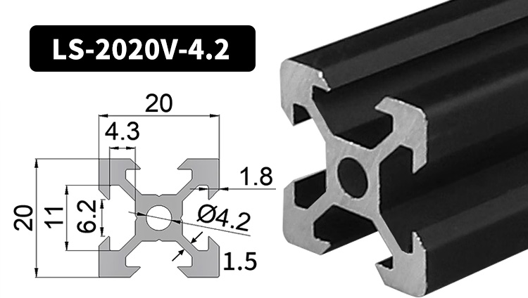 V-Slot 2020 Aluminium-Extrusionsprofil 