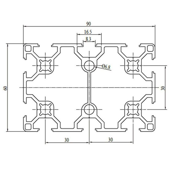 6090 Splitter-T-Nut-Strangpressaluminiumprofil