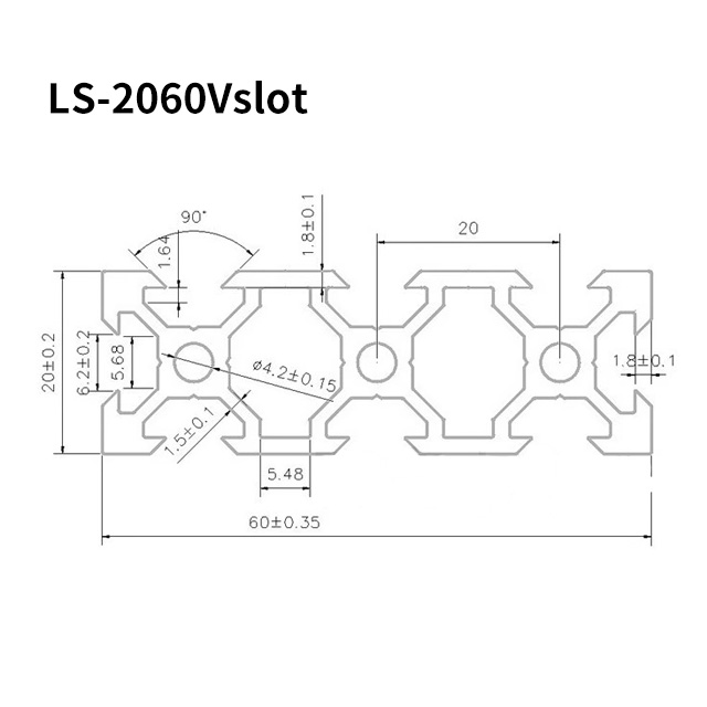 2060 V-Nut-Linearschienen-Aluminium-Strangpressprofil 