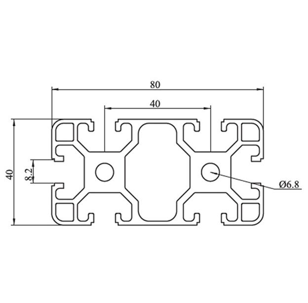 4080B eloxiertes extrudiertes Aluminiumprofil mit T-Schlitz